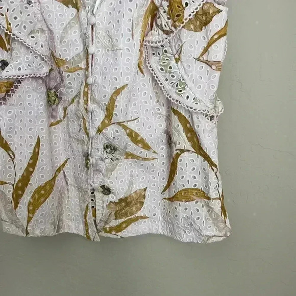 Ted Baker Adaale Cabana Ruffled Button Front Top - Picture 9 of 16